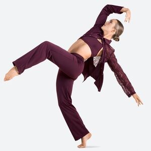 Revolution Flip a Switch Dance Costume Shirt, Bra Top, Pants Purple RC24658 New